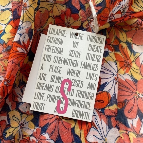 NWT Lularoe sheer open front flora cardigan kimono - Picture 8 of 12